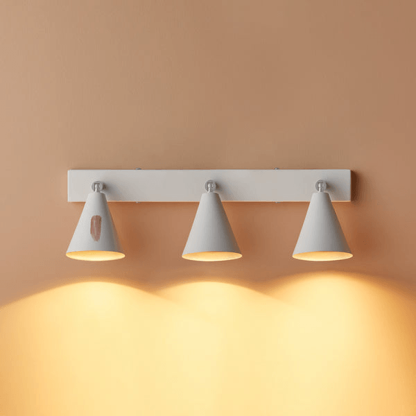 Pooky - Crick Triple Wall Spotlight - Paintable Finish featuring three adjustable light fixtures.