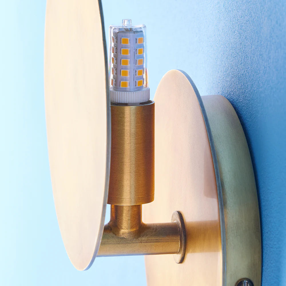 Pooky Franz wall light in aged brass