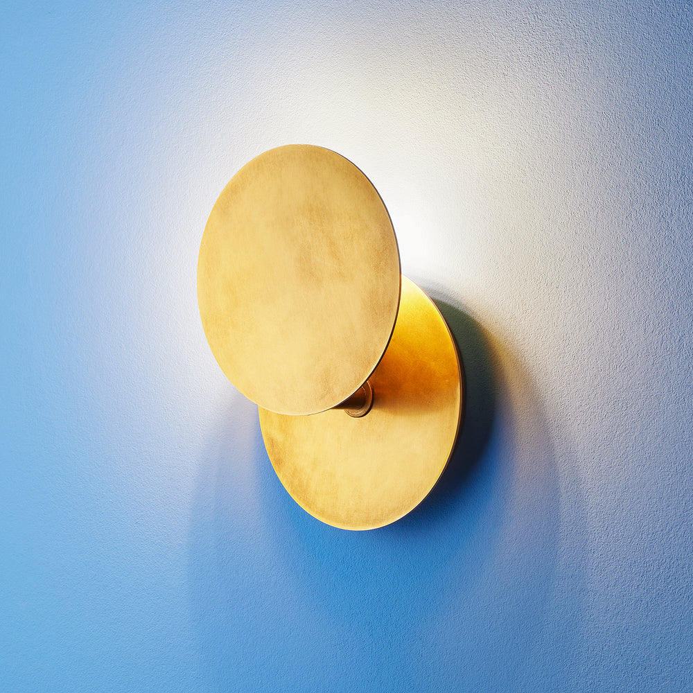 Pooky Franz wall light in aged brass