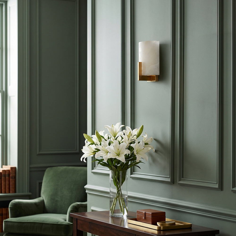 Pooky - Franklyn Wall Light - Brass and Alabaster