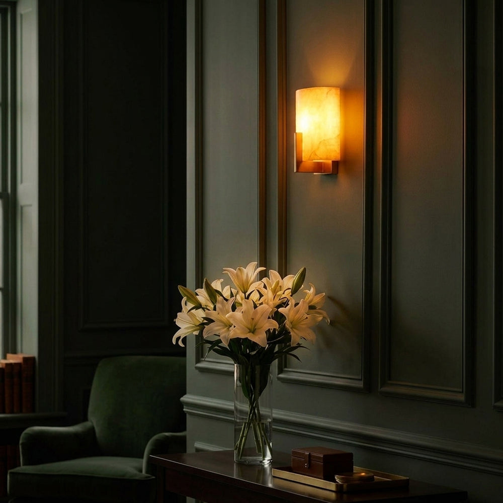 Pooky - Franklyn Wall Light - Brass and Alabaster