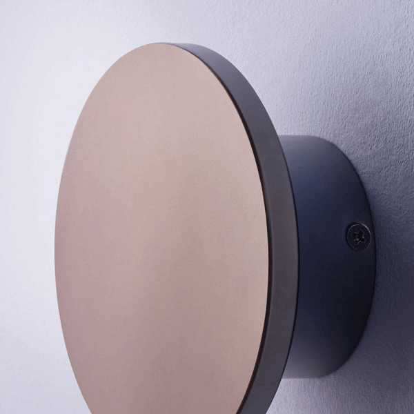 Pooky - Helios Ip44 Wall Light - Smaller - Brushed Bronze Aluminium mounted on a wall.