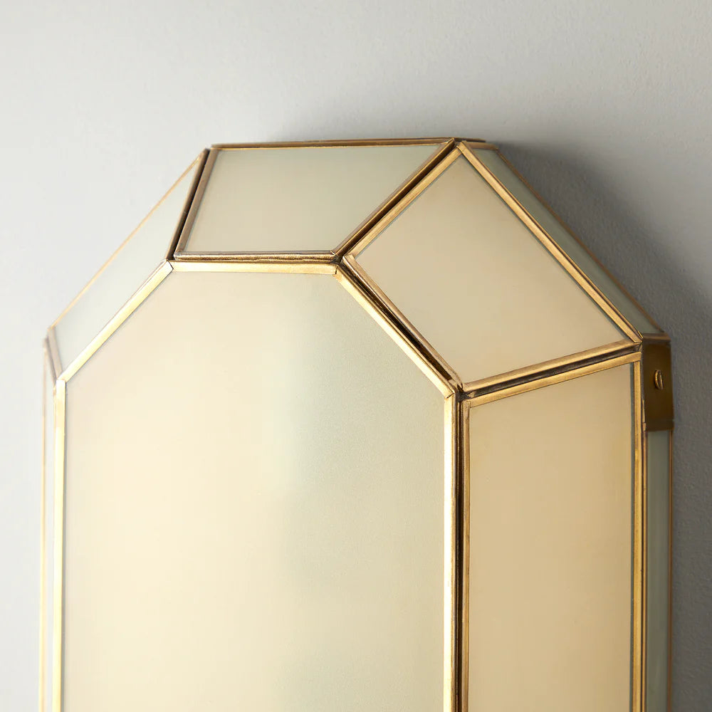 Pooky Hezion IP44 Flush Ceiling Light in Brass and Frosted Glass