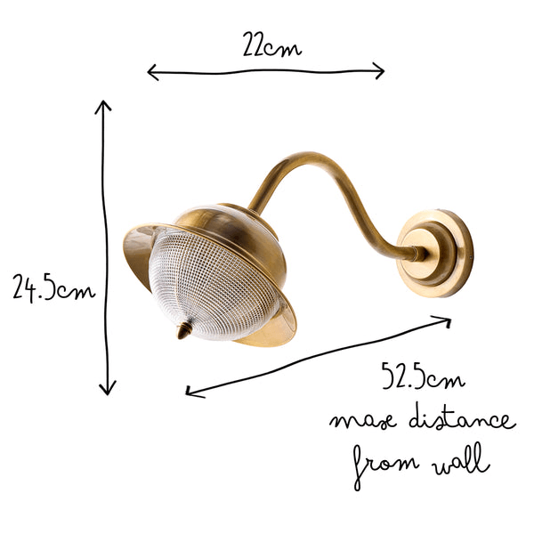 Pooky - Holophane Ip44 Exterior Wall Light - Brass
