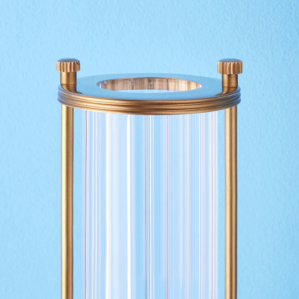 Pooky Hunter IP44 wall light in brass and glass