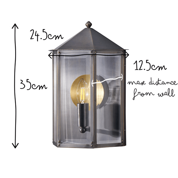 Pooky - St Ives Ip44 Exterior Wall Light - Brass Reflector - Bronze