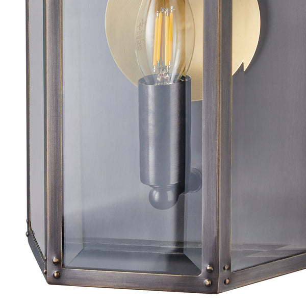 Pooky - St Ives Ip44 Exterior Wall Light - Brass Reflector - Bronze