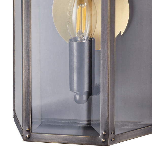 Pooky - St Ives Ip44 Exterior Wall Light - Brass Reflector - Bronze