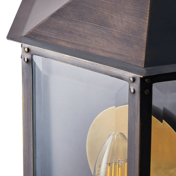 Pooky - St Ives Ip44 Exterior Wall Light - Brass Reflector - Bronze