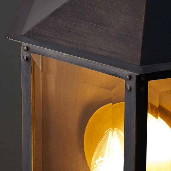 Pooky - St Ives Ip44 Exterior Wall Light - Brass Reflector - Bronze