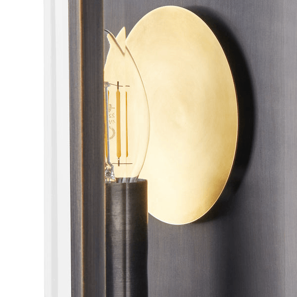 Pooky - St Ives Ip44 Exterior Wall Light - Brass Reflector - Bronze
