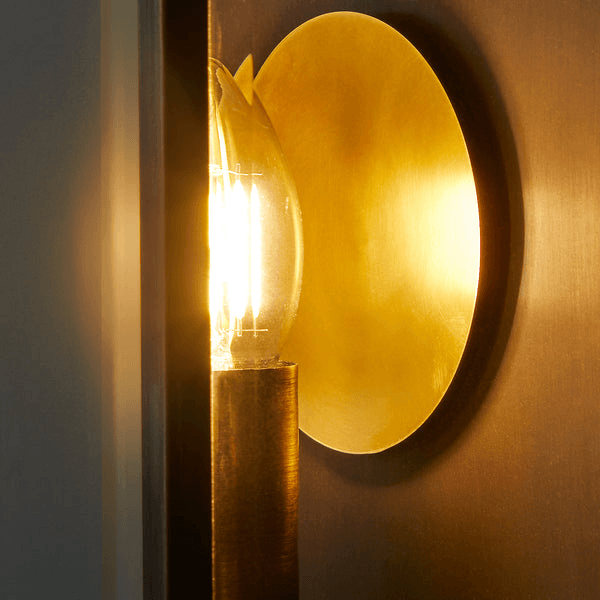 Pooky - St Ives Ip44 Exterior Wall Light - Brass Reflector - Bronze