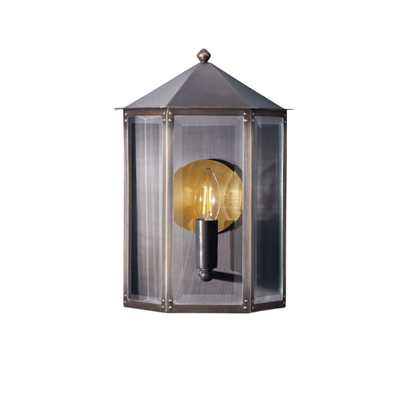 Pooky - St Ives Ip44 Exterior Wall Light - Brass Reflector - Bronze