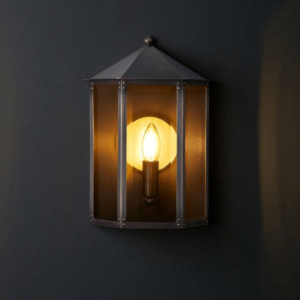 Pooky - St Ives Ip44 Exterior Wall Light - Brass Reflector - Bronze