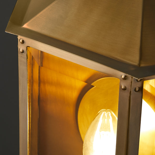 Pooky - St Ives Ip44 Exterior Wall Light - Brass Reflector - Antique Brass