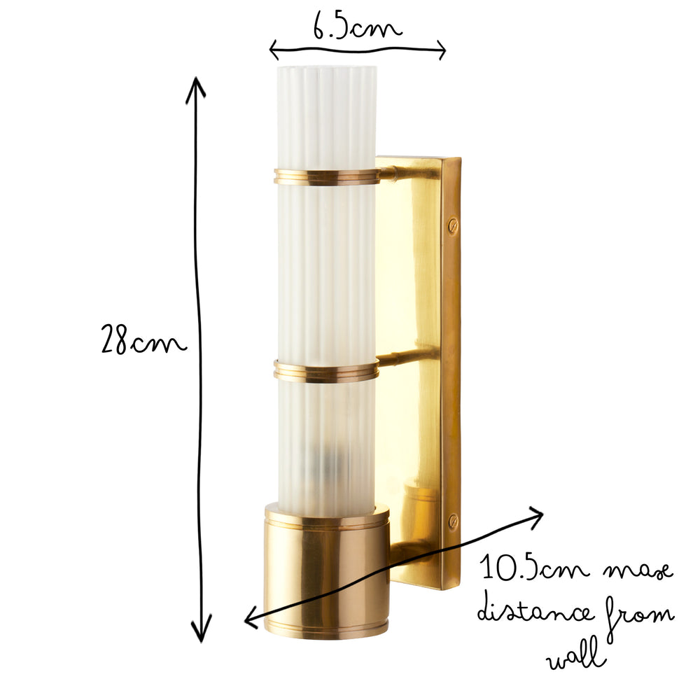 Pooky - Jet Wall Light - Brass and Frosted Glass