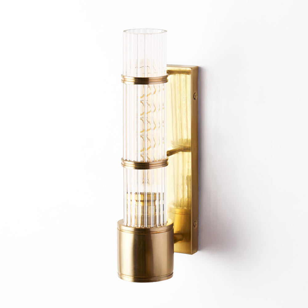 Pooky - Jet Wall Light - Brass and Clear Glass
