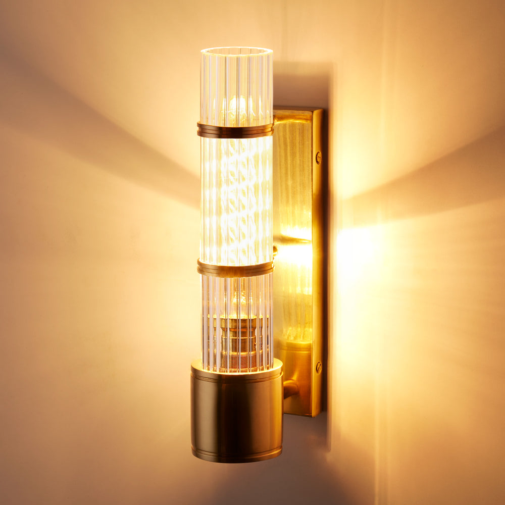 Pooky - Jet Wall Light - Brass and Clear Glass