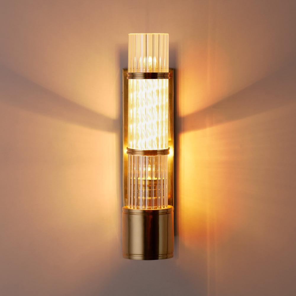 Pooky - Jet Wall Light - Brass and Clear Glass