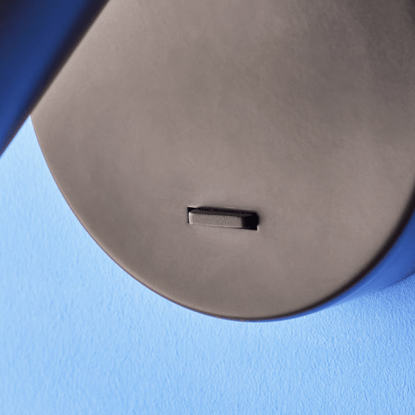 Pooky - Lewis single Wall Light - Black - With switch showing wall mount detail.