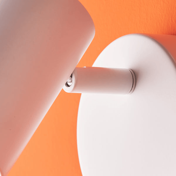Pooky - Lewis single Wall Light - White - With switch showing the wall mount and adjustable lamp head.