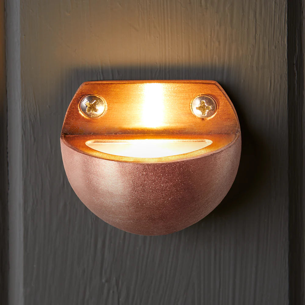 Pooky Mousehole IP65 Outdoor Path Wall Light in Copper