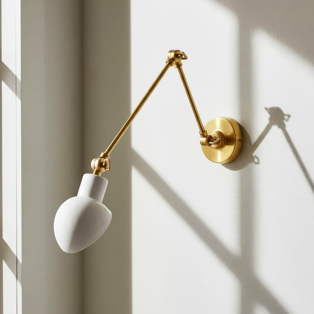 Pooky - Nova Wall Light - Brass and Stone