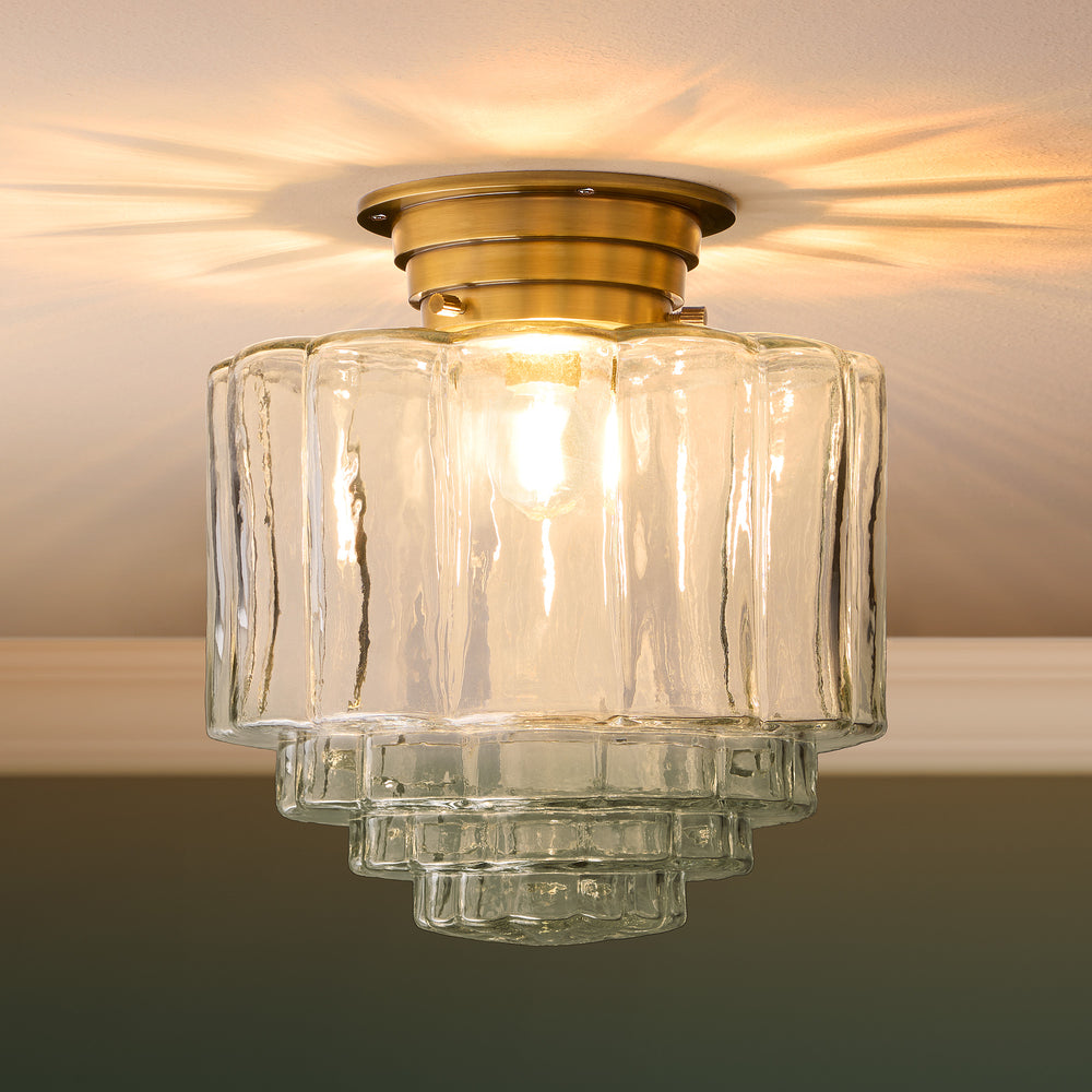 Pooky - Passi IP44 Flush Ceiling Light - Antique Brass