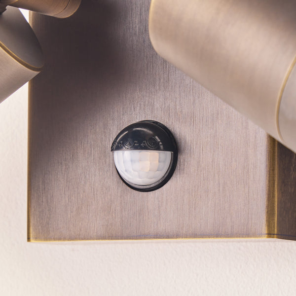 Pooky - Motion Sensor Double Portreath Ip65 Adjustable Pillar Light - Bronze