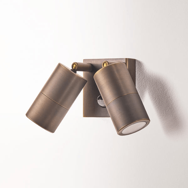 Pooky - Motion Sensor Double Portreath Ip65 Adjustable Pillar Light - Bronze