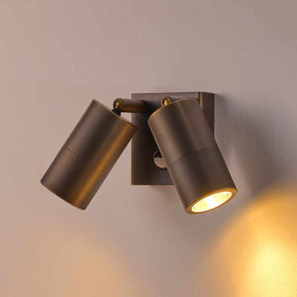 Pooky - Motion Sensor Double Portreath Ip65 Adjustable Pillar Light - Bronze