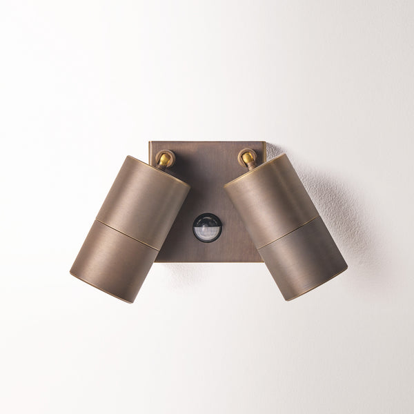 Pooky - Motion Sensor Double Portreath Ip65 Adjustable Pillar Light - Bronze