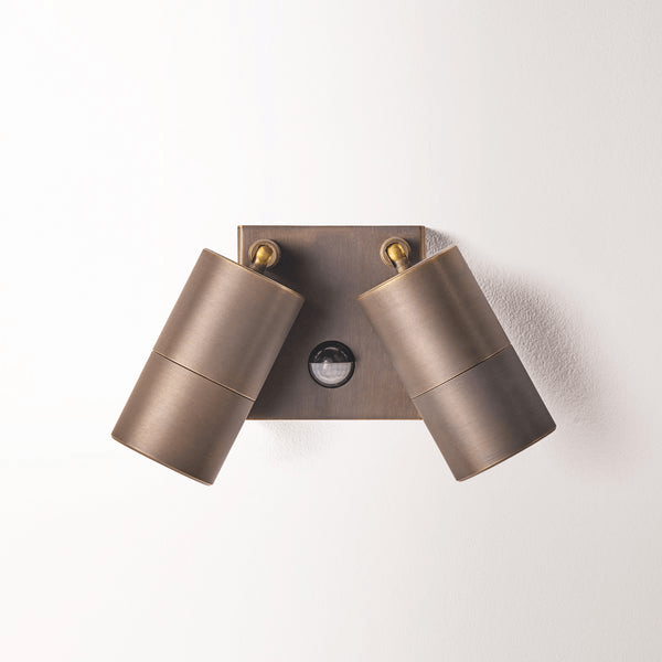 Pooky - Motion Sensor Double Portreath Ip65 Adjustable Pillar Light - Bronze