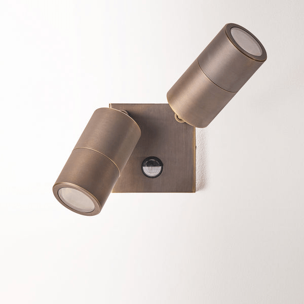Pooky - Motion Sensor Double Portreath Ip65 Adjustable Pillar Light - Bronze