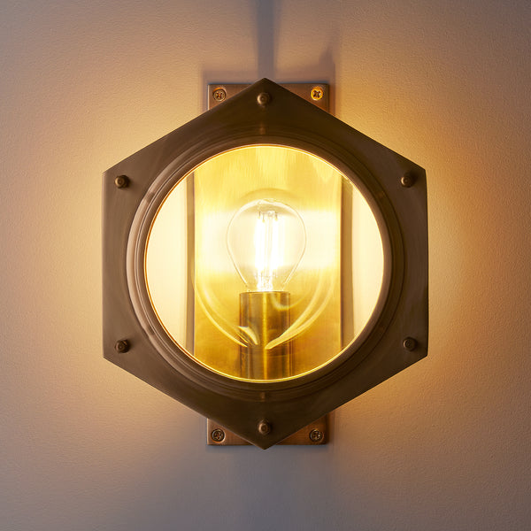Pooky - Poirot Wall Light - Brass And Glass