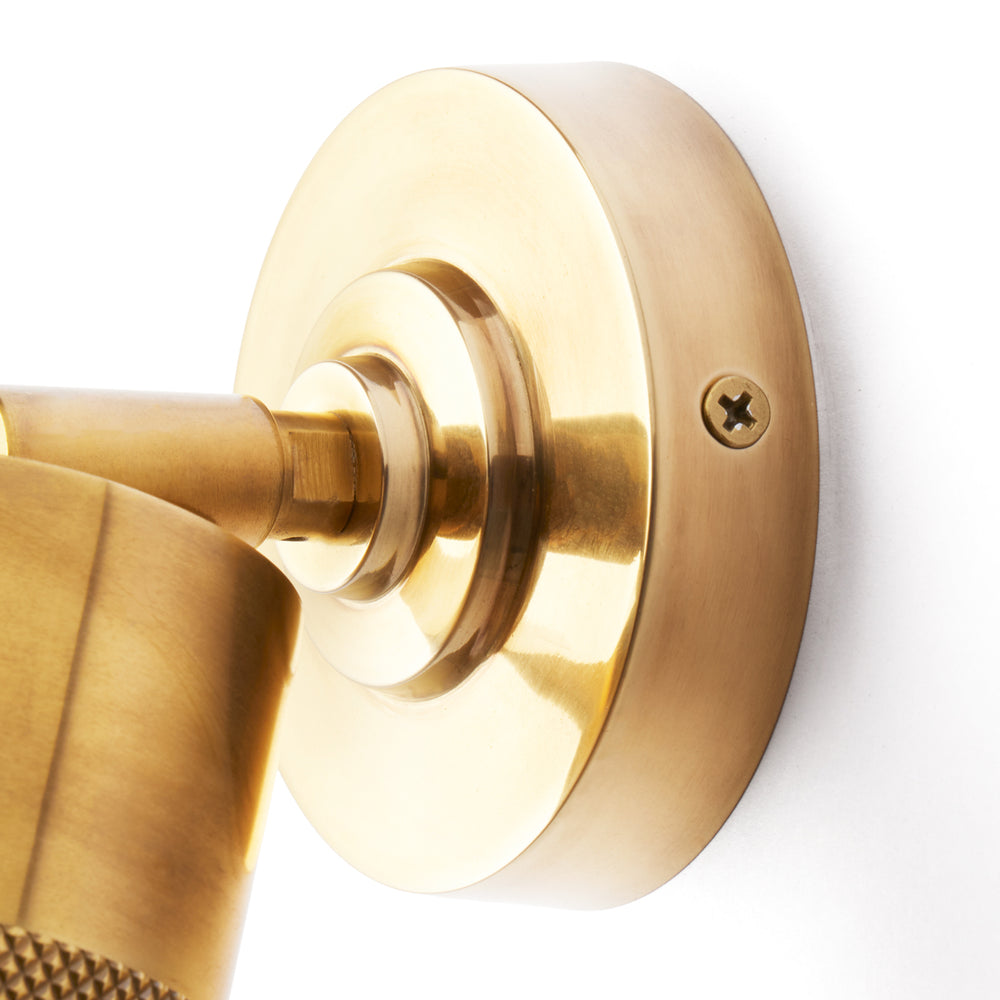 Pooky - Adjustable Portreath IP65 Wall Light - Knurled Brass