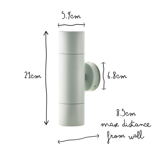 Pooky - Portreath Ip65 Up And Down Pillar Light - Green Bay