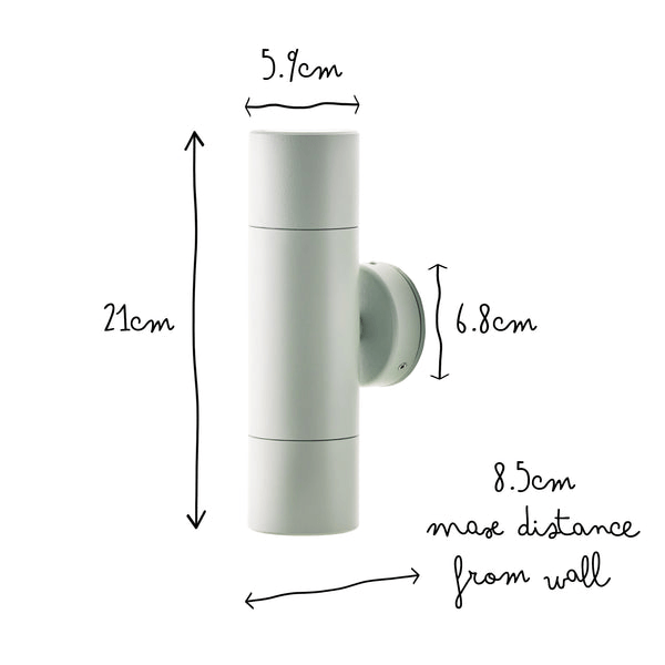 Pooky - Portreath Ip65 Up And Down Pillar Light - Green Bay