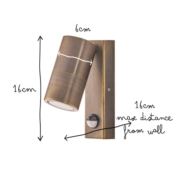 Pooky - Motion Sensor Portreath Ip65 Adjustable Pillar Light - Bronze
