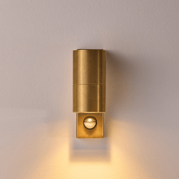 Pooky - Motion Sensor Portreath Ip65 Adjustable Pillar Light - Aged Brass