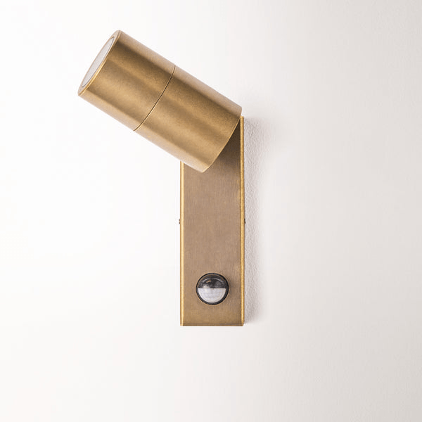 Pooky - Motion Sensor Portreath Ip65 Adjustable Pillar Light - Aged Brass