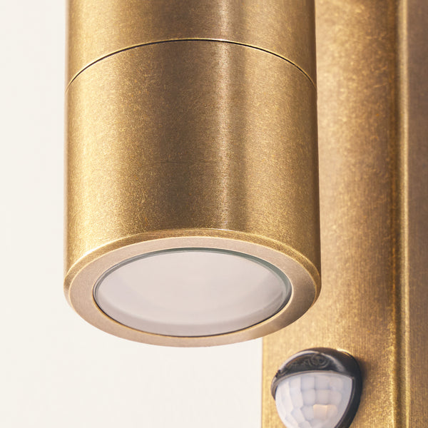 Pooky - Motion Sensor Portreath Up And Down Ip65 Pillar Light - Brass