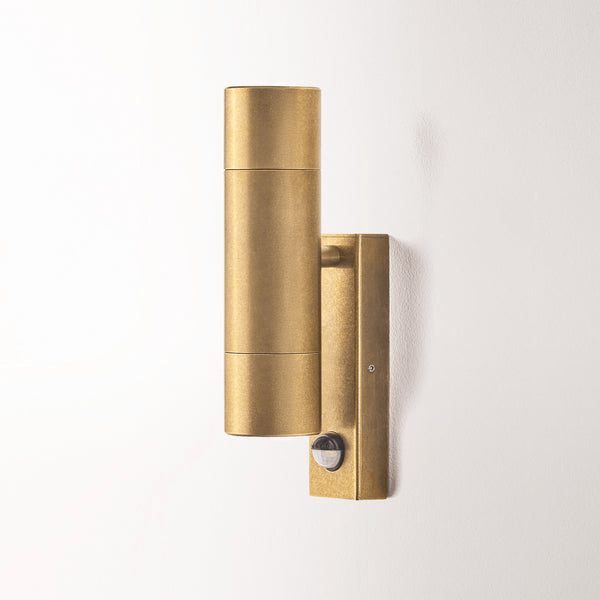 Pooky - Motion Sensor Portreath Up And Down Ip65 Pillar Light - Brass