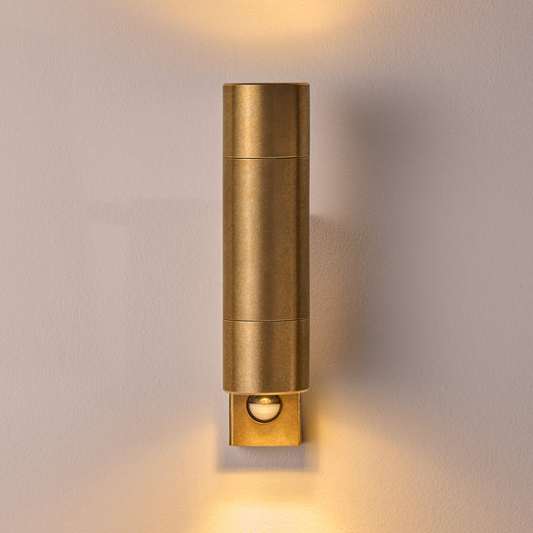 Pooky - Motion Sensor Portreath Up And Down Ip65 Pillar Light - Brass