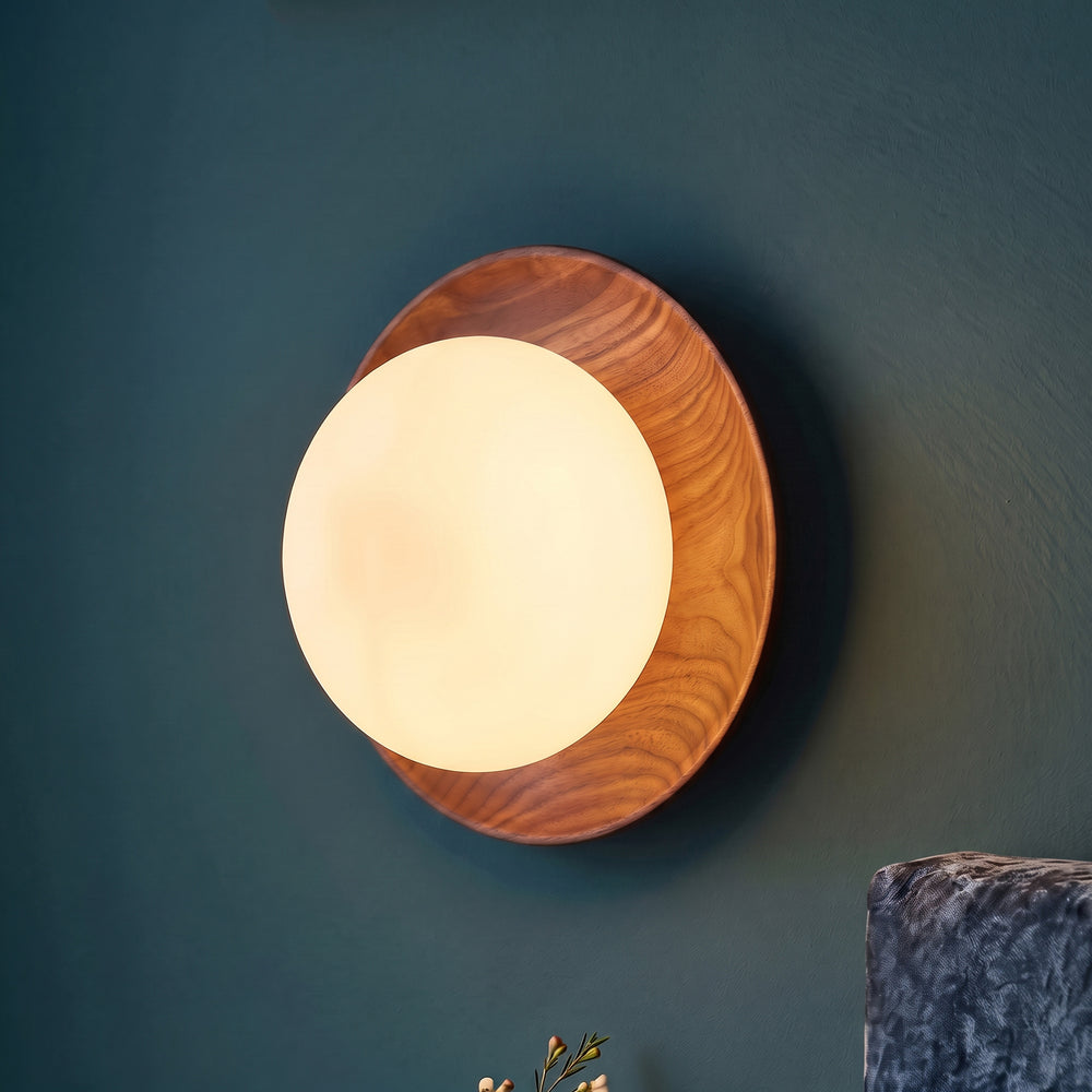 Pooky - Rondel Wall Light - Dark Walnut