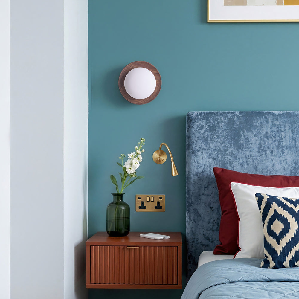 Pooky - Rondel Wall Light - Dark Walnut