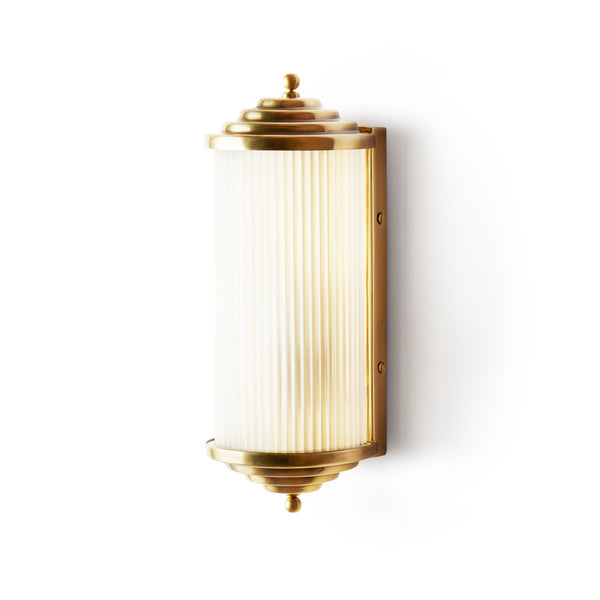 Pooky - Deco Baby Roddy ip44 Rated Wall Light - Brass and Frosted Glass