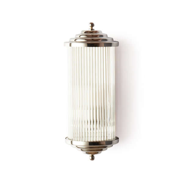 Pooky - Deco Baby Roddy ip44 rated Wall Light - Nickel with Glass Rods, elegant wall lighting design.