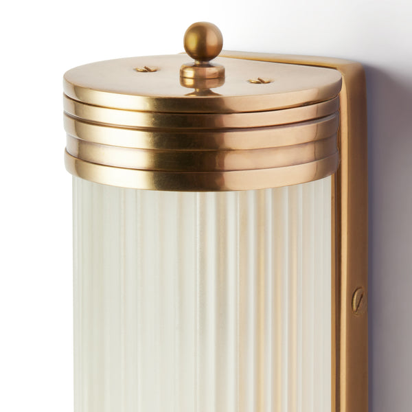Pooky - Long Roddy ip44 Wall Light - Brass and Frosted Glass