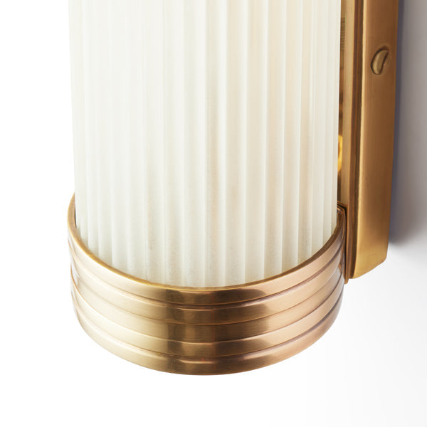 Pooky - Long Roddy ip44 Wall Light - Brass and Frosted Glass